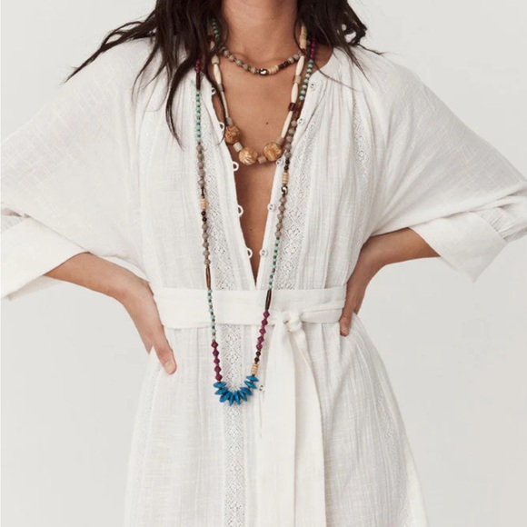 Spell Serendipity Lace Button Through Dress in Jasmine - Picture 6 of 16